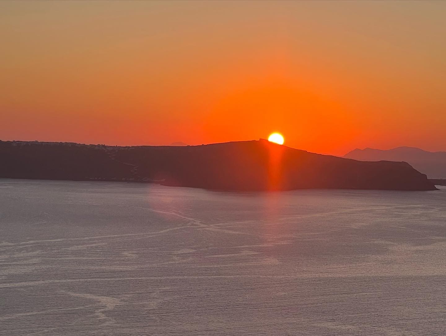 An aerial view of the sunset