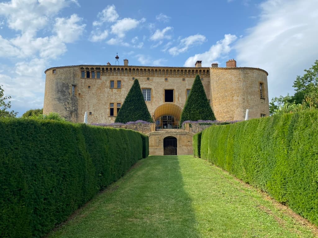 View of Château de Bagnols which resembles a castle