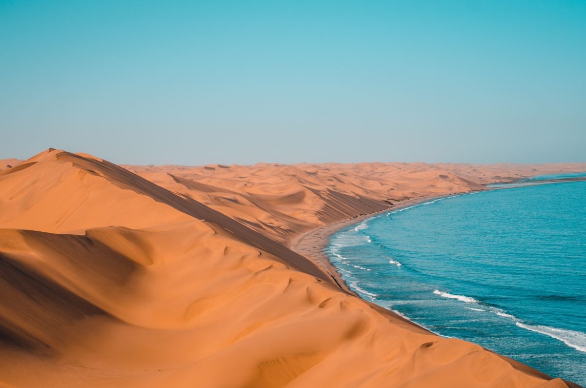 Desert by a body of water