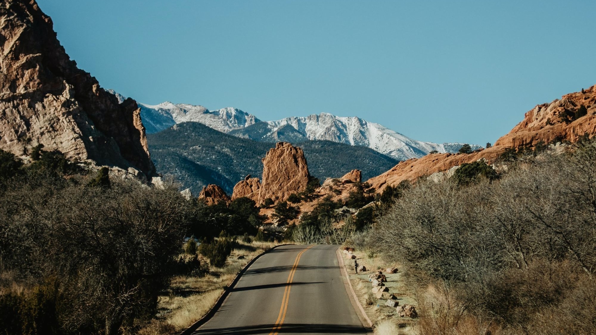 road leading to a mountain