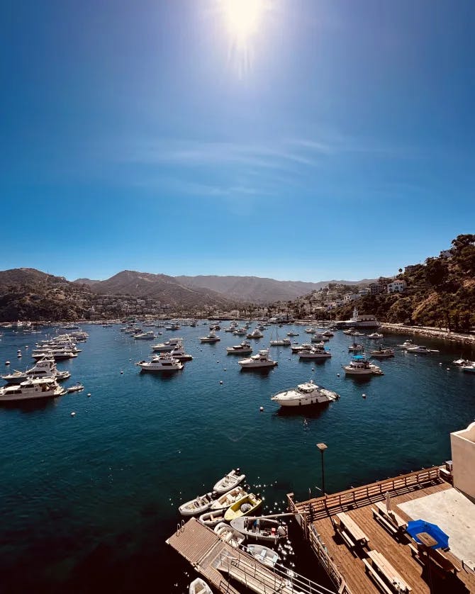 View of boats in the sea