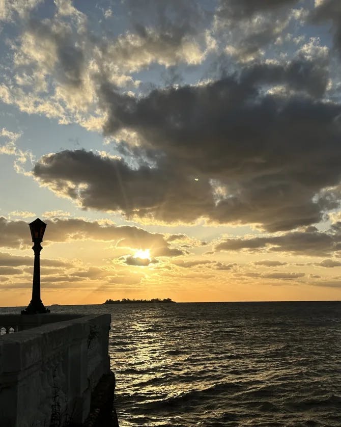 Ocean at sunset. 