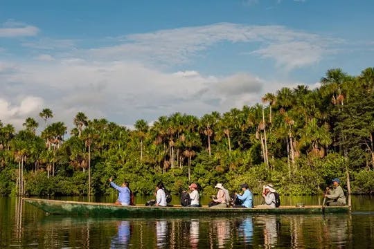 Boat ride going to Inkaterra Reserva Amazonica.