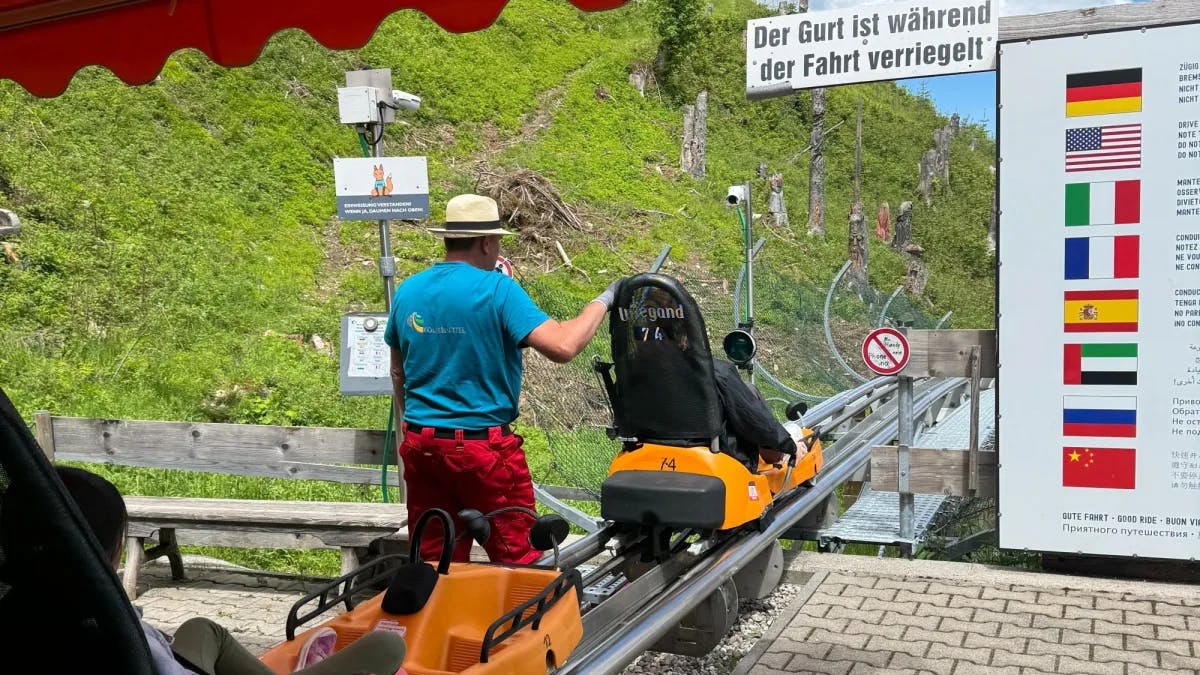 Coaster ride on a mountain.