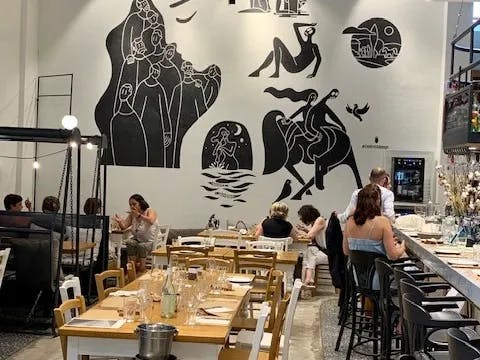 People eating in a restaurant in Athens