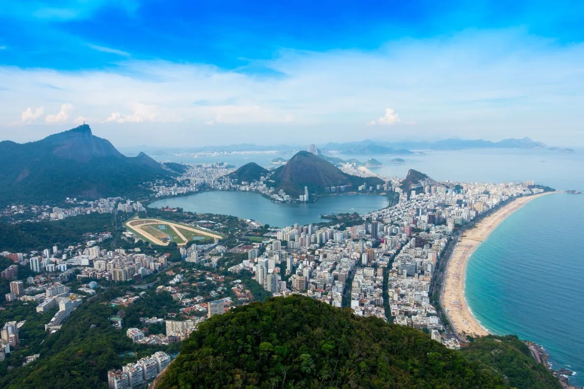 Beautiful aerial view of Rio de Janeiro.