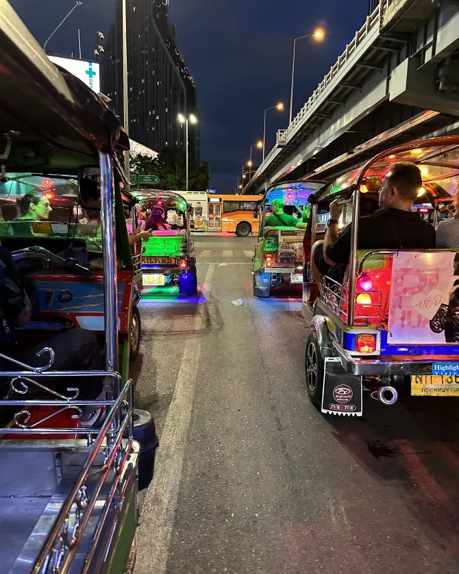 Motorcycle taxi is one of the known mode of transportation in Thailand.