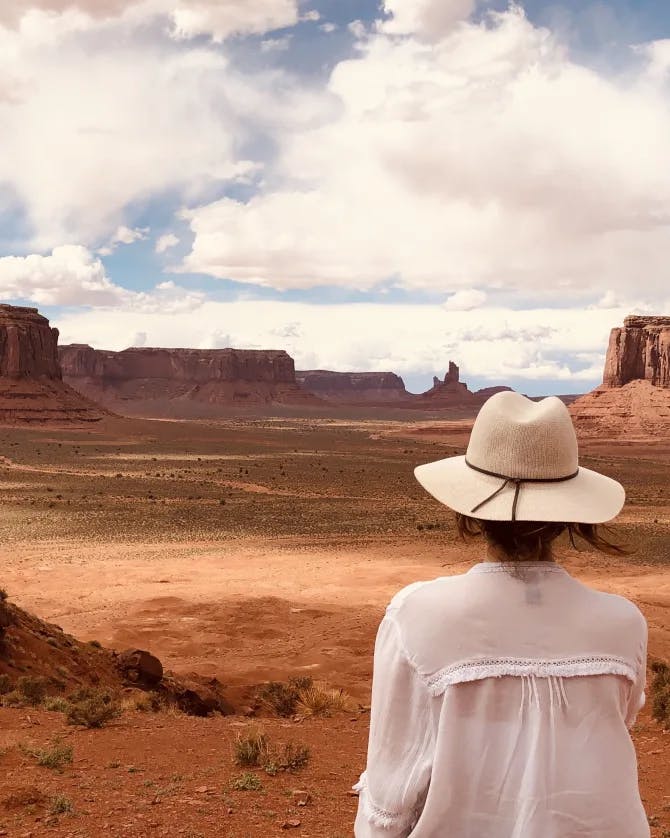 view gazing in a desert