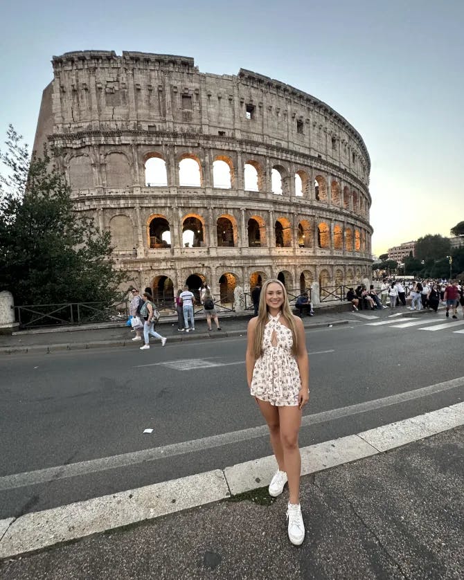 Posing by The Colosseum