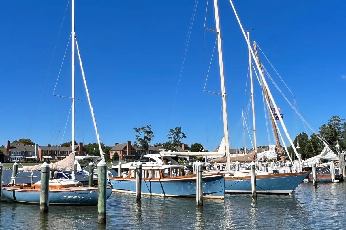 Boats docked at Perry Cabin can be used for day and sunset cruises.