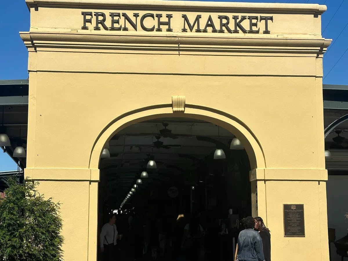 French Market entrance on a sunny day 