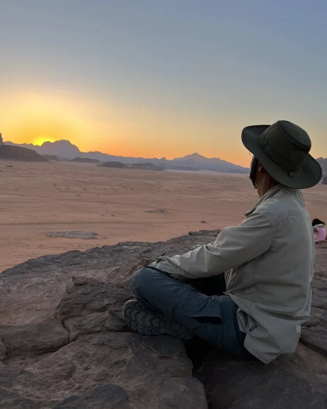 Picture of Arun enjoying sunset