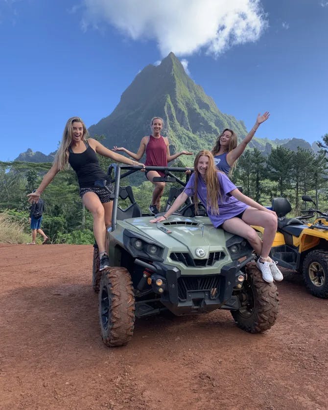 Picture of Cierra with friends on truck