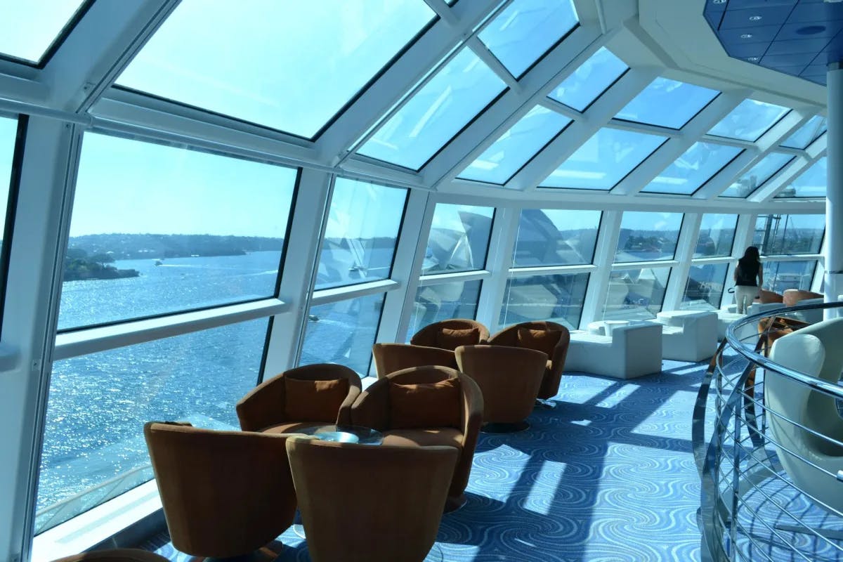 Sky Observation Lounge is the perfect daytime spot to gaze over the sea with a cocktail in hand.