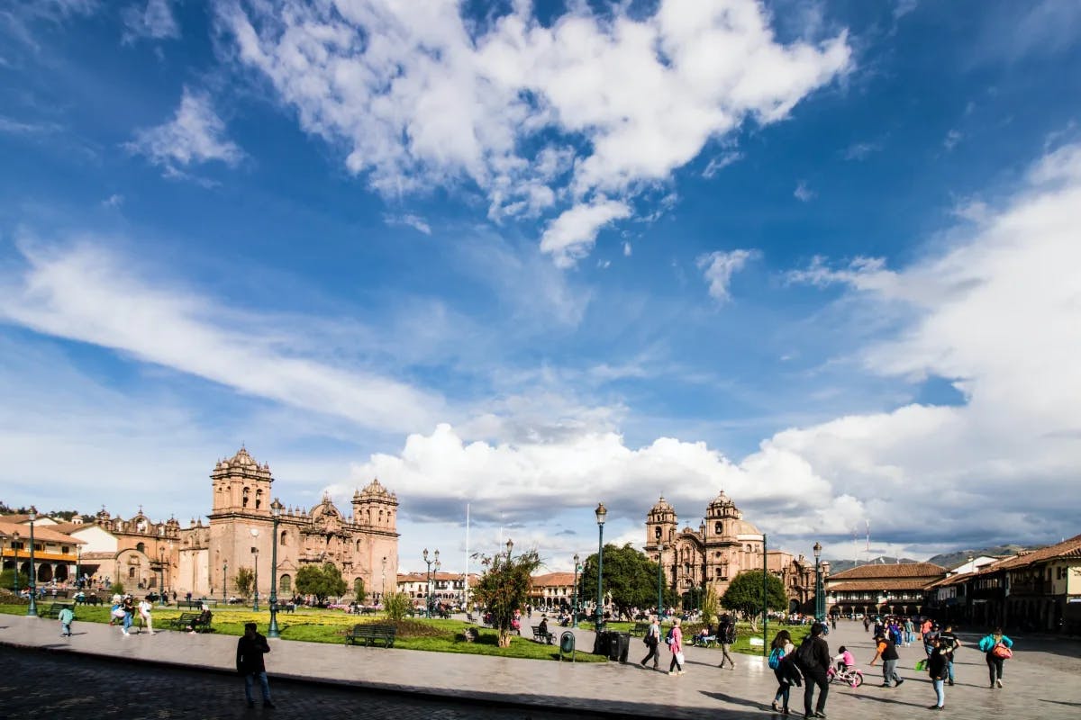 Plaza de Armas in Cusco is a historic and vibrant central square surrounded by colonial architecture and rich cultural heritage.