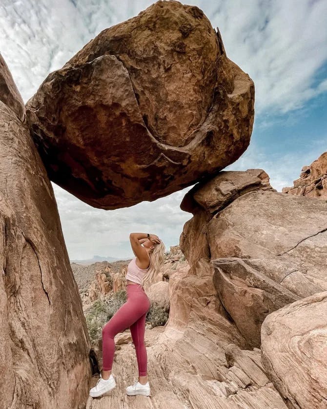 Posing with a rock at Big Bend National Park