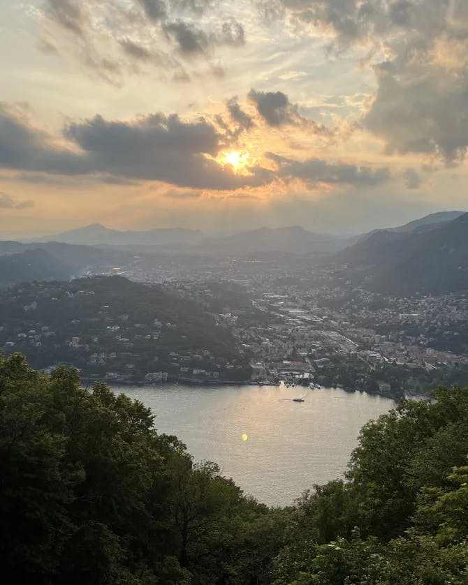 Sunset and lake view