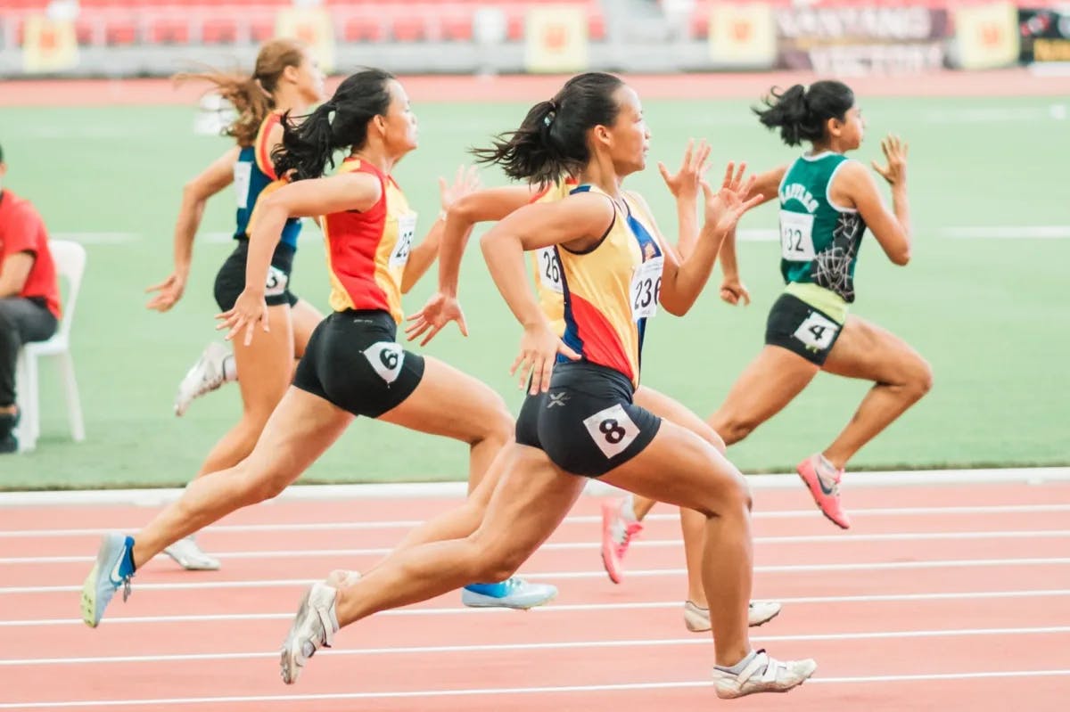 Women running in a sporting event.