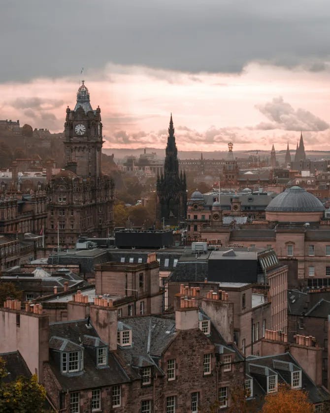 A beautiful aerial view of Edinburgh. 