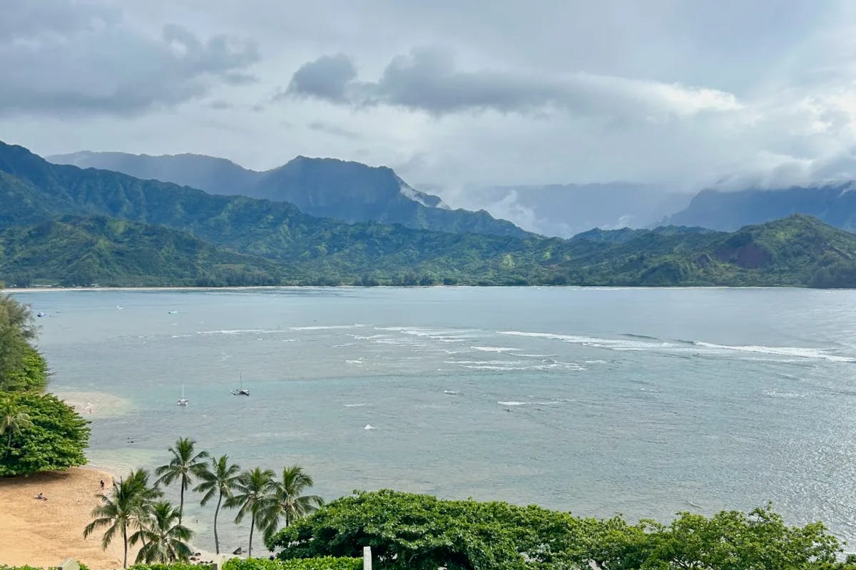 A beach during a cloudy day