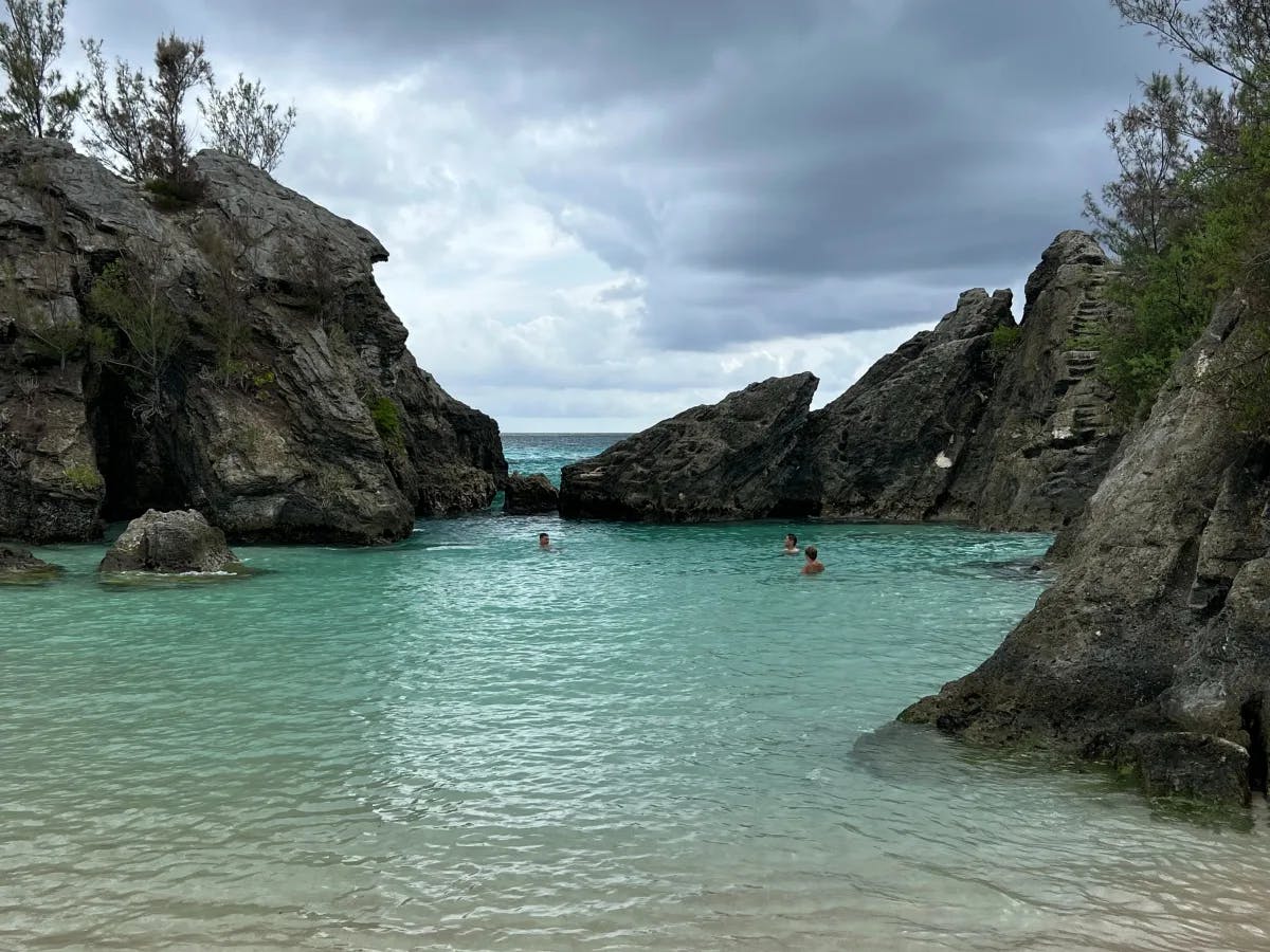 Beautiful beach with a cloudy Sky