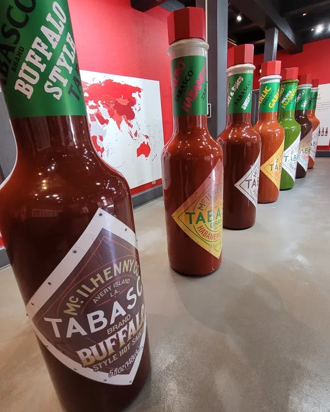 Picture of hot sauce bottles