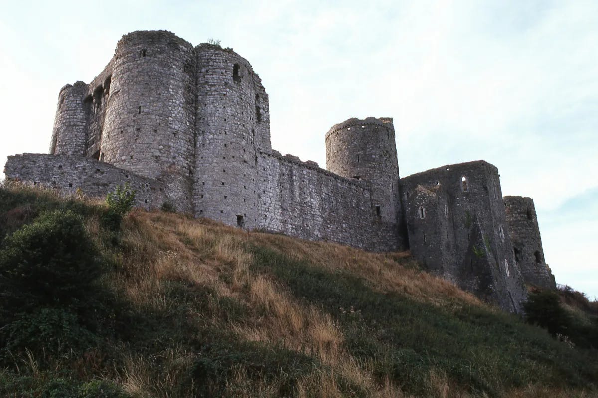 A low angled shot of the Fortress during the daytime.