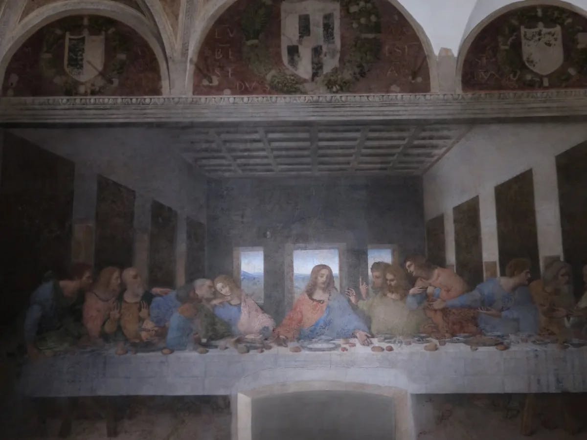 A view of The Last Supper painting. 