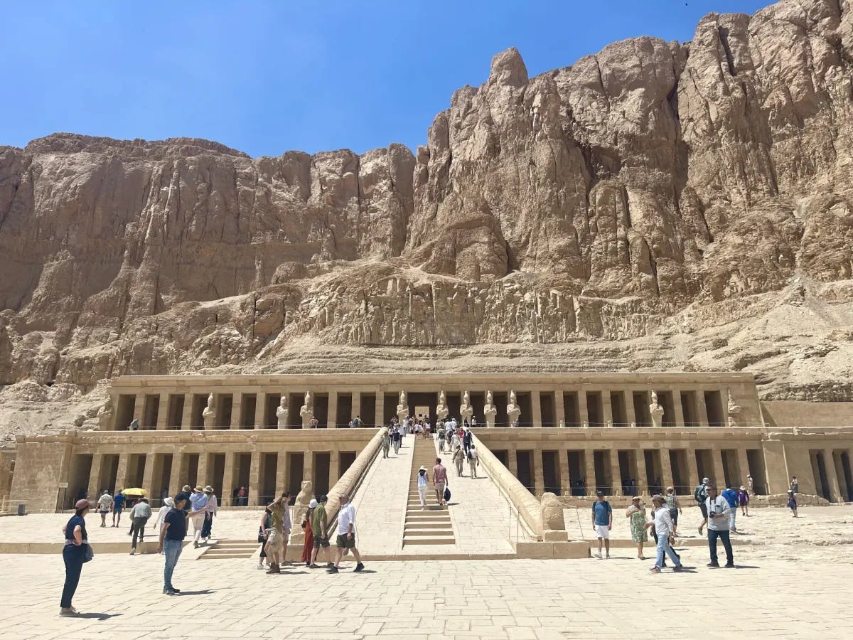 staired entrance to a temple in a desert 