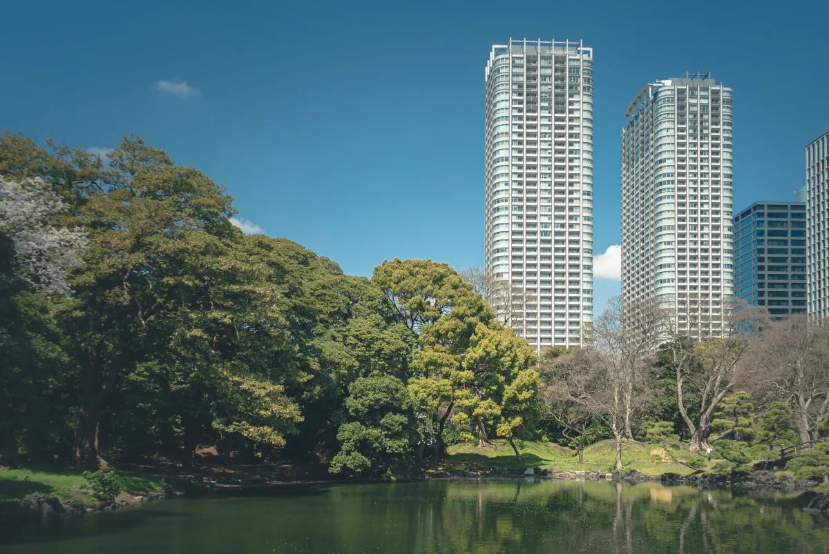 park with building view in Tokyo