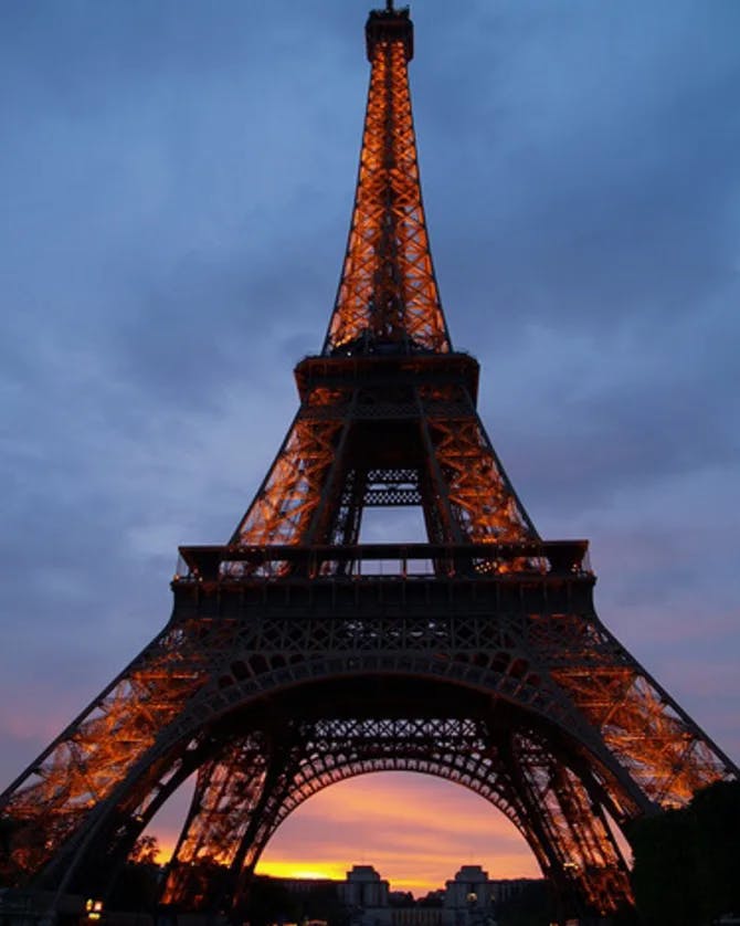 Eiffel tower at sunset