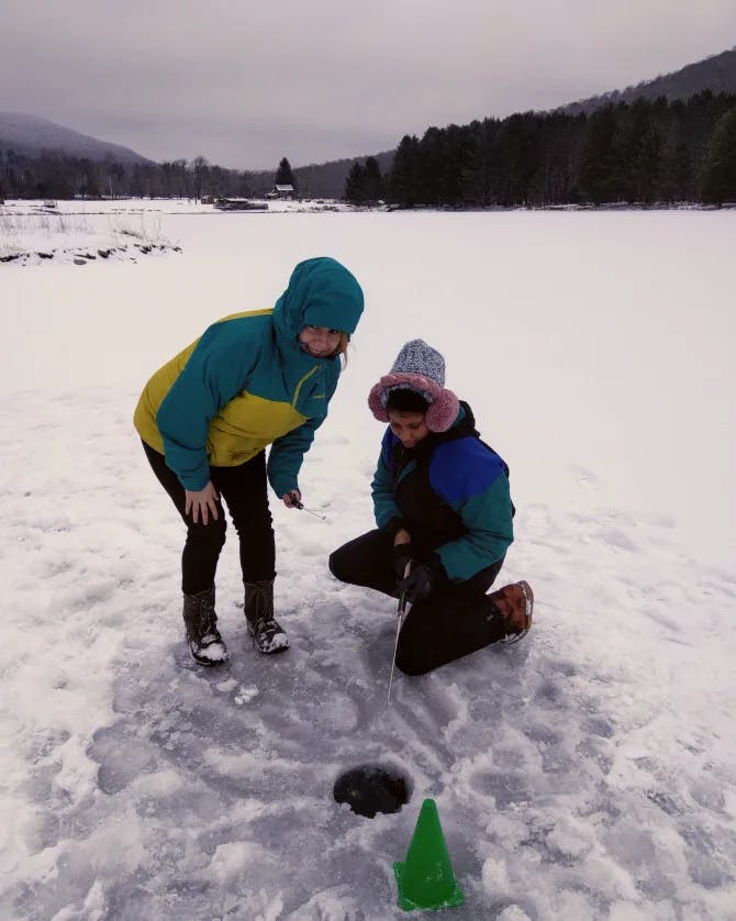 Picture of Kee with kid in snow