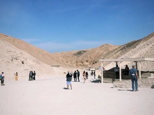 People standing in the Valley of the Kings 