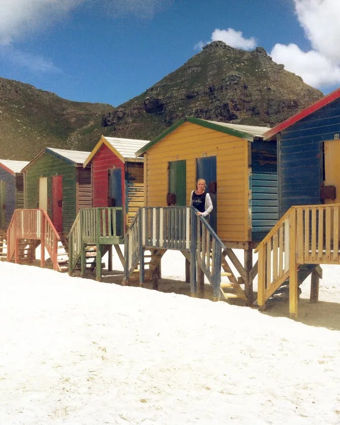 Picture of beautiful huts beside mountains