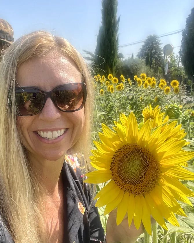 Picture of Marci with sunflower