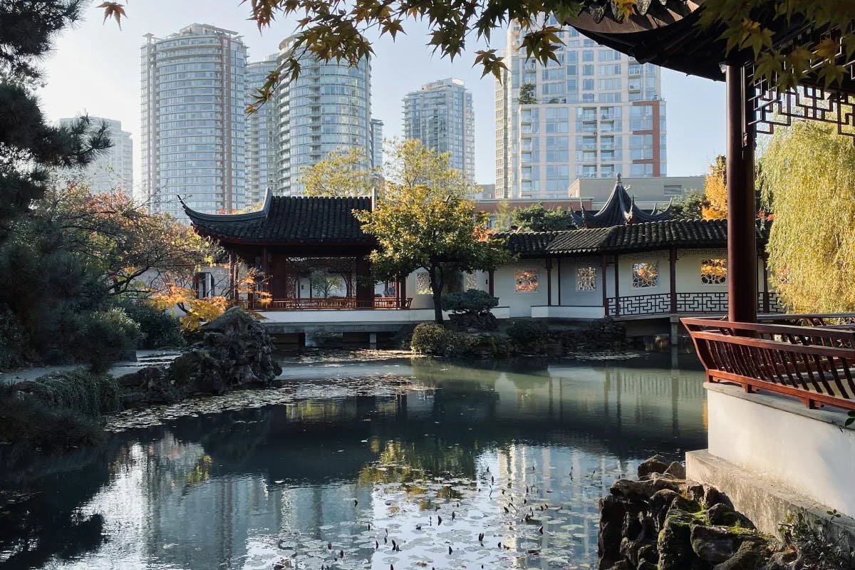 Calm body of water at Dr. Sun Yat-Sen Classical Chinese Garden.