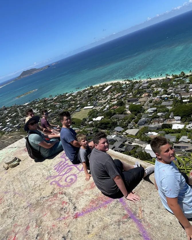 hiking with friends