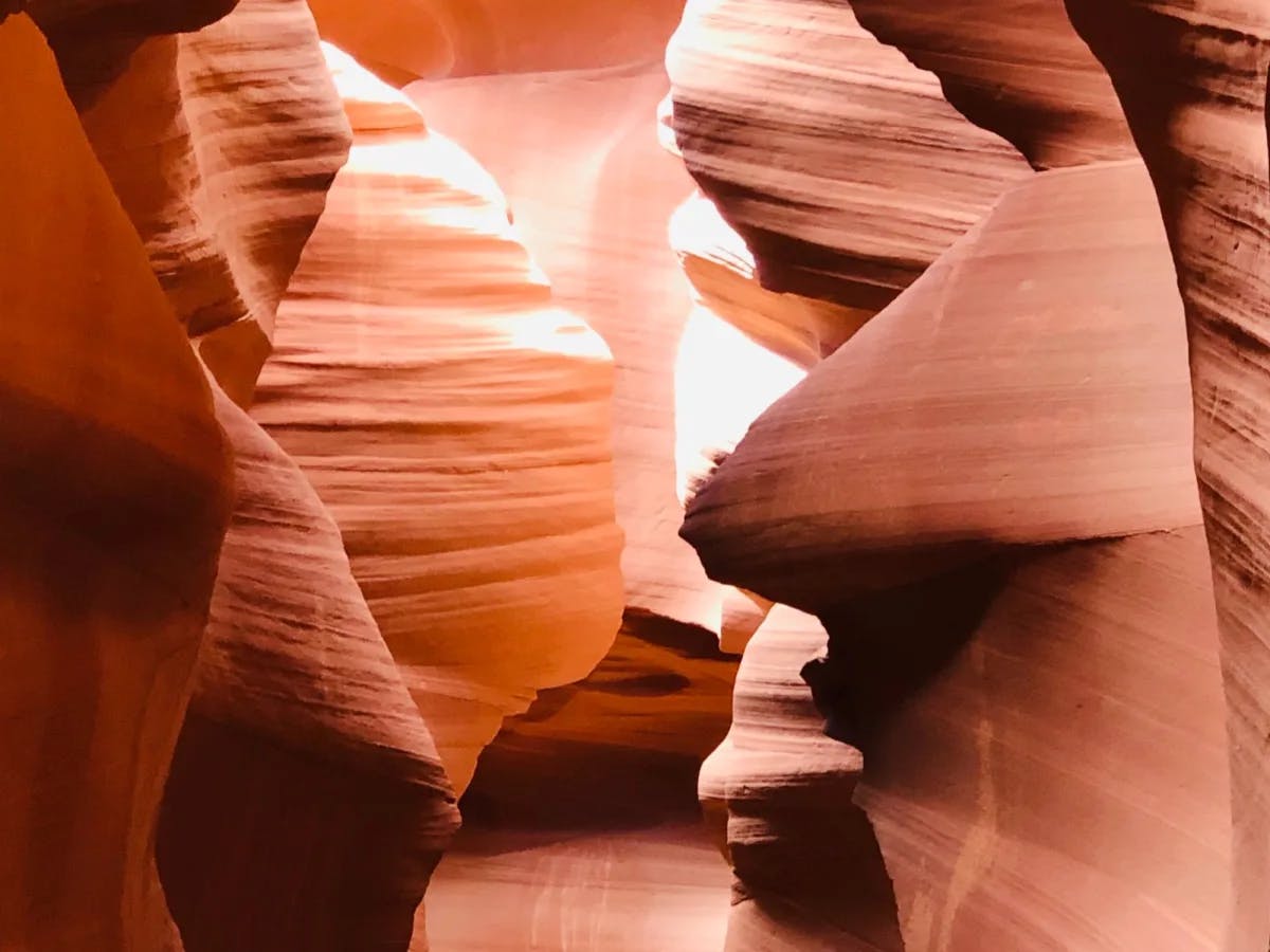 Brown rock formations.