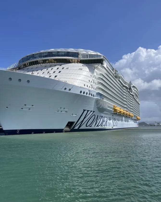 View of a ship and sea