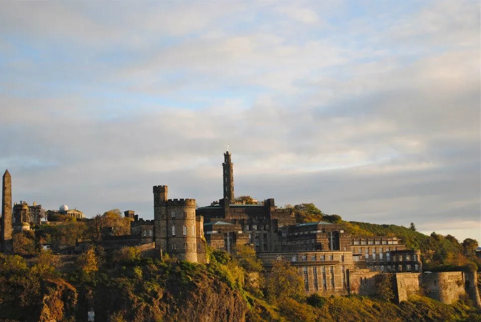 Calton Hill is a prominent hill that showcases stunning vistas of the city and features iconic landmarks.