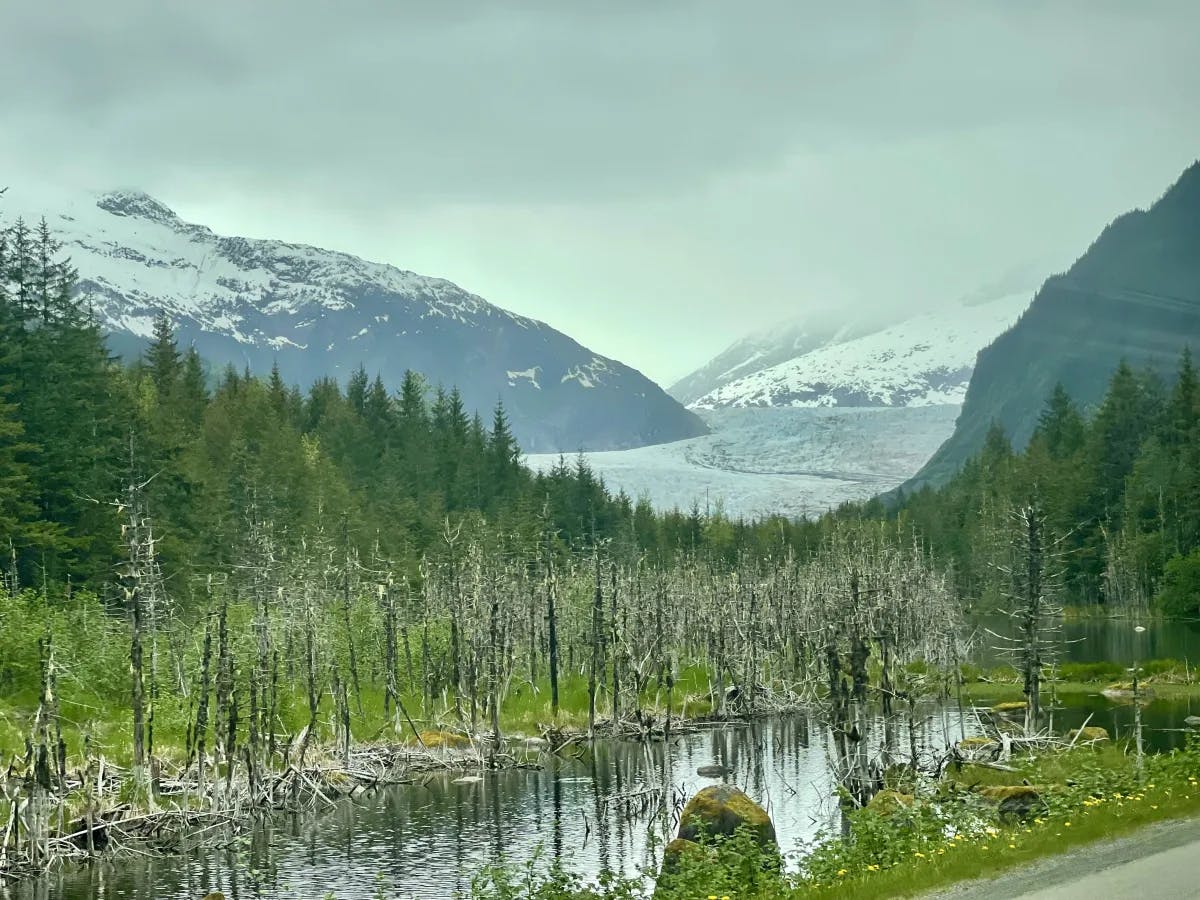 view with mountains covered with snow