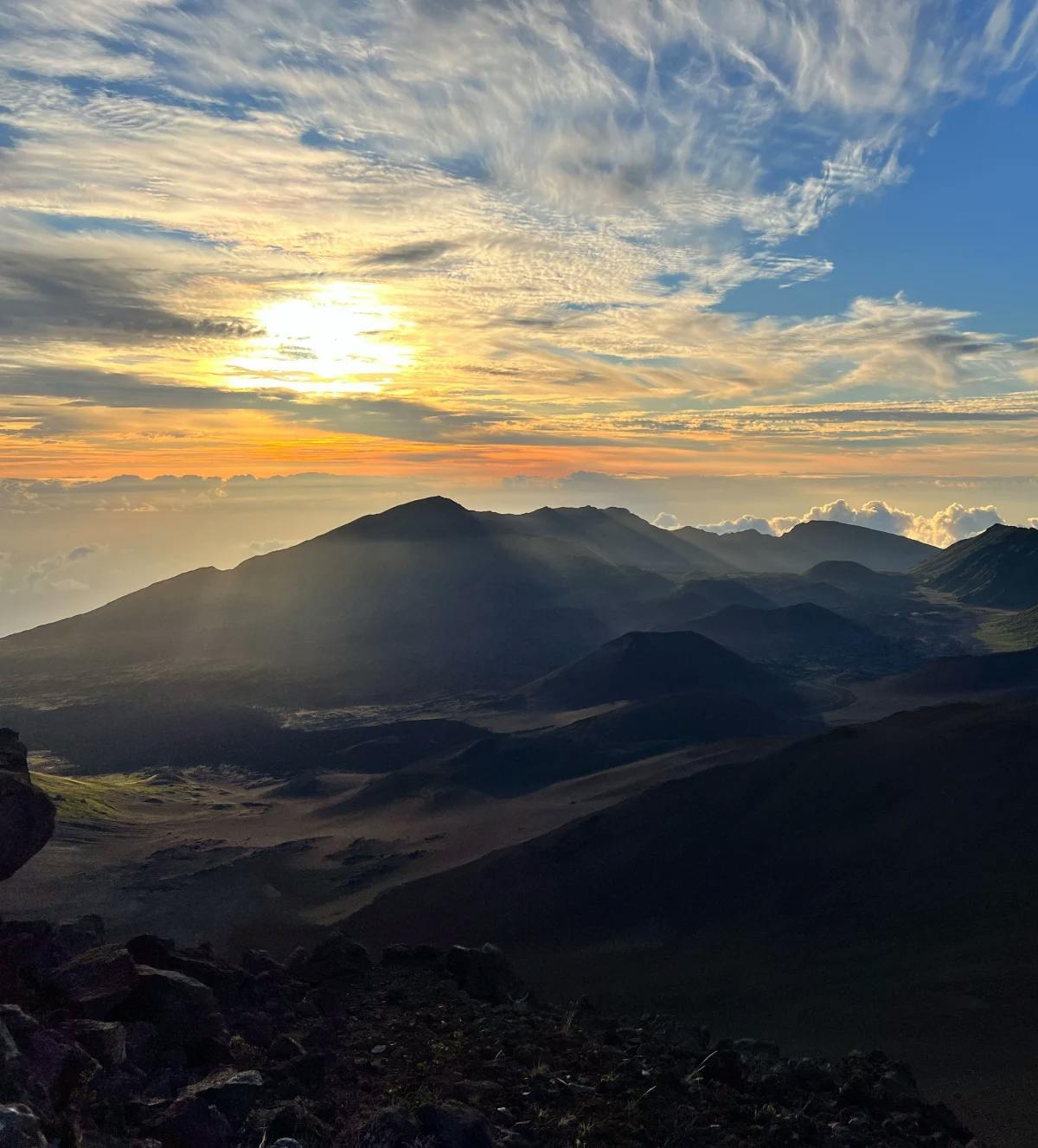 mountain range during sunrise