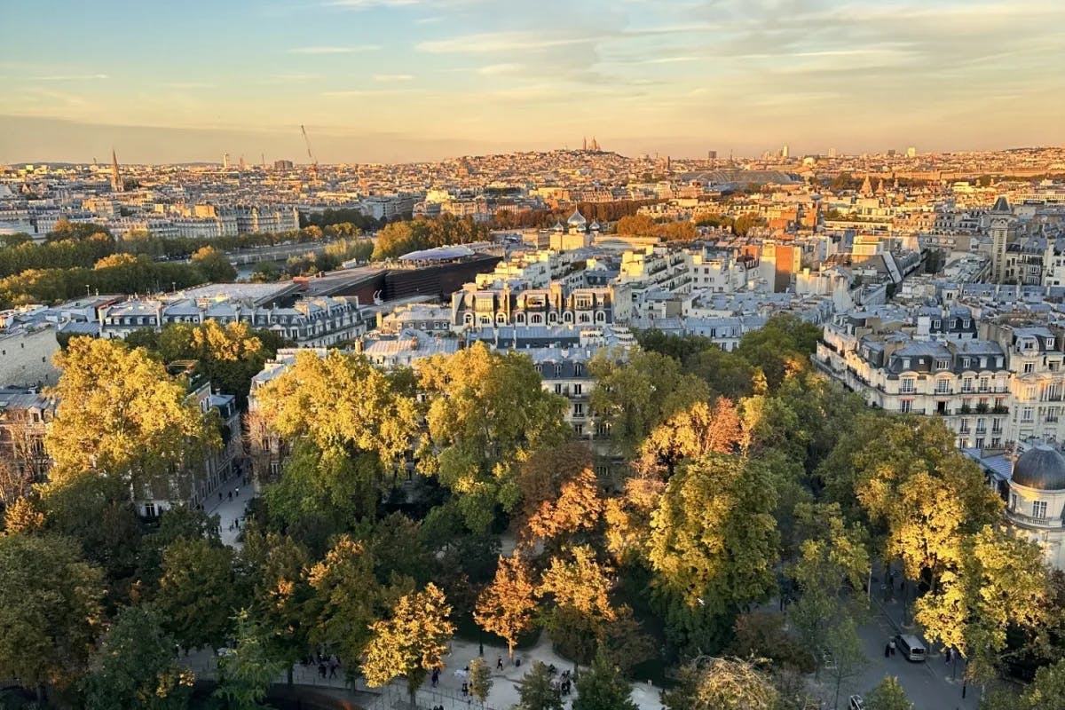 An aerial view of the Paris view during daytime.