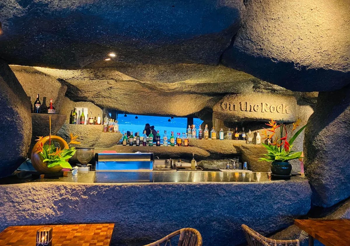 A bar in a cave-like structure