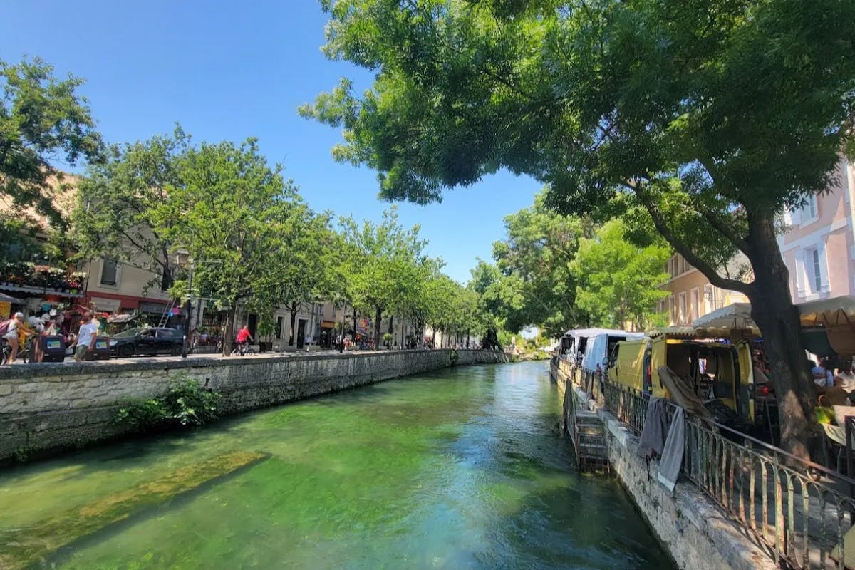 A canal running through a town during daytime