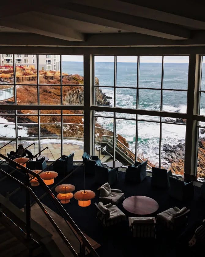 View of a sea side restaurant