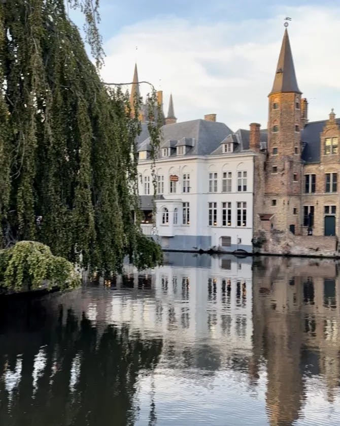 A beautiful view of bruges belgium canal