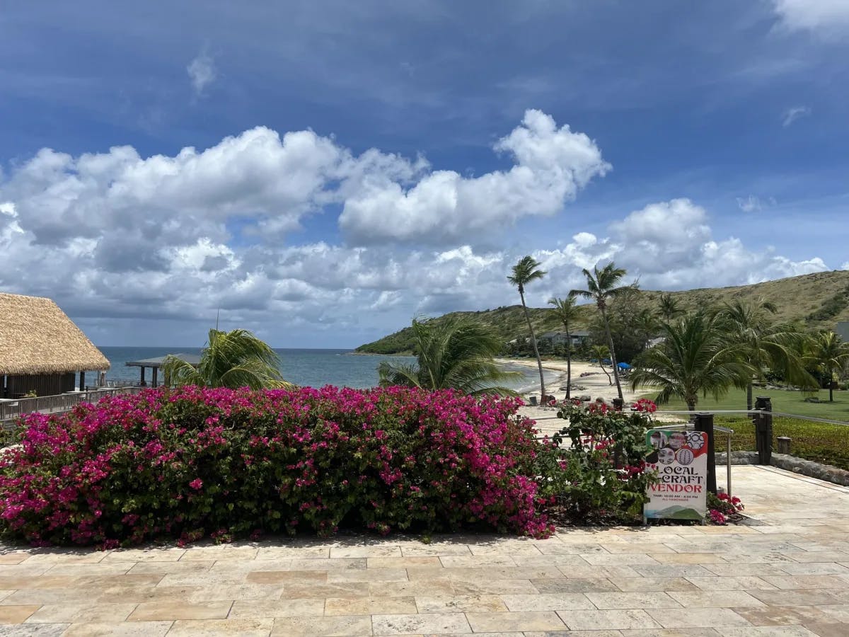 View of the ocean from the Park Hyatt resort on a clear day. 