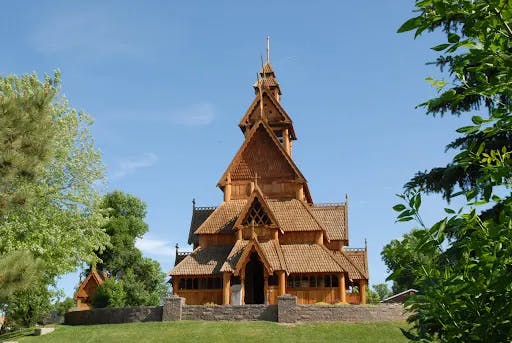 Gol Stave Church is a 13th-century stave church with a captivating woodwork.