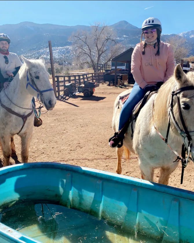 Horse-riding with partner